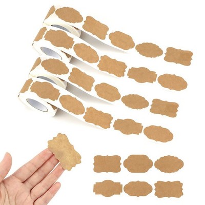 1200 PCS 1.2'' x 2'' Jar Name Labels, Natural Brown Kraft Paper Sticker Labels,...