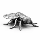 1 oz Gold Spartan 999+ Pure Silver Fly Statue – Luxury Collectible Gift
