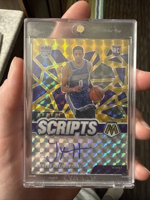 2020-21 Panini Mosaic Rookie Scripts Tyrese Haliburton GOLD On Card Auto. POP 5 