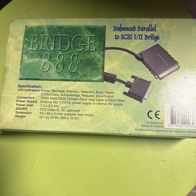 Procom Bridge-888 Parallel-to-SCSI Adapter Adaptec Compatible w/ Cable, Disks