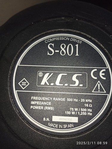 DRIVER A TROMBA KCS S-801 4" POLLICI 50W 16ohm 75/150W - Foto 2 di 11
