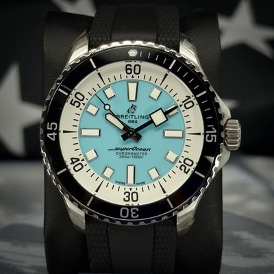 Breitling Superocean 44 A17376 Teal Blue W/ Box & Papers & 1 Year Mech Guarantee