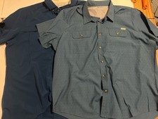 2 Different Blue Eddie Bauer Shirt Mens XXL 2XL Relaxed Loose Button Up Outdoor
