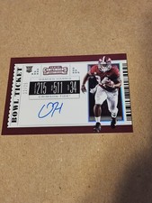 Damien Harris 2019 Bowl Ticket contenders rc rookie autograph numbered 22/25
