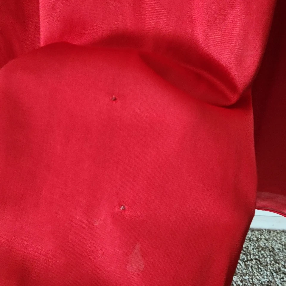 Vestido sin Mangas Olga Vintage Años 70 80 Rojo Nylon Encaje Vestido Estilo 92150 Diosa Vestido Foto 4 de 4