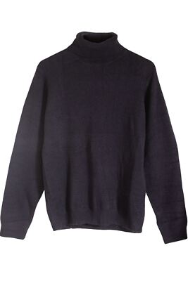 ASOS Design Mens Navy Polo Neck Jumper Thick Knit Sweater UK