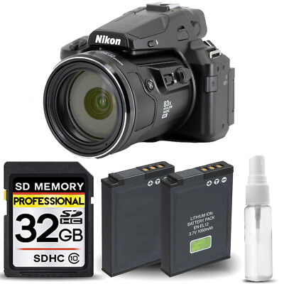 Nikon COOLPIX P950 Digital Camera 83x Optical Zoom WiFi + EXT BATT - 32GB KIT