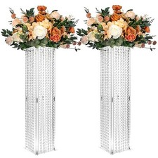 2 Pcs Wedding Centerpieces Table Acrylic Vases with Chandelier Crystal - 31.5...