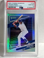2021 Donruss CAREER STAT LINE JAVIER BAEZ HOLO SP 378 PSA 10 POP 1 REGISTRY