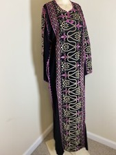 Embroidered Thobe Abaya Traditional Palestinian ARABIAN Thob caftan Dress Pink