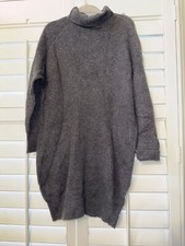 New Women's Aerie Charcoal Ribbed Knit Turtleneck Sweater Dress Size S