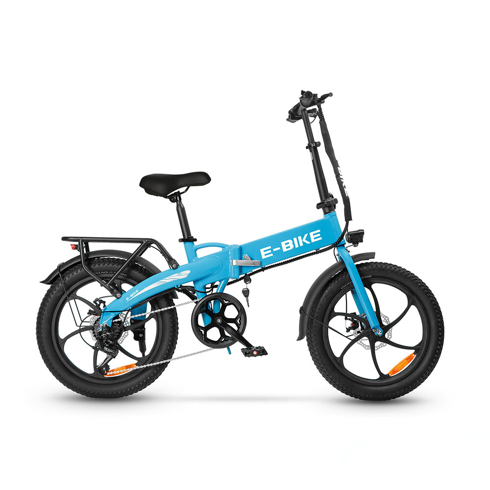 Axiniu Blue Bike for Adults 20" Bicycle Electric 850W Folding Commuter Fat Tire