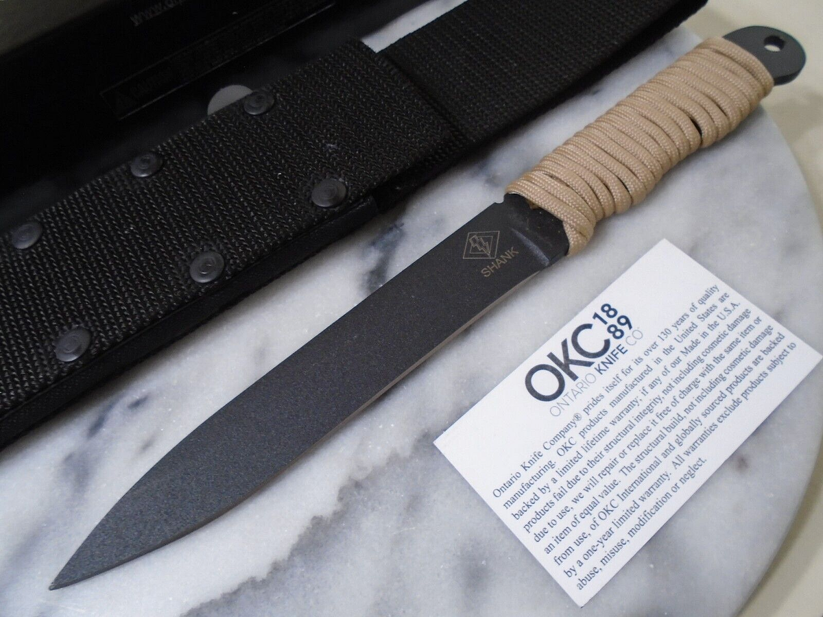 Ontario OKC Ranger Shank Fixed Blade Knife Full Tang 1095 CS 