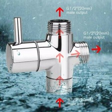 G 1/2 Outlet shower Diverter Valve T Adapter toilet Hose-Tap Splitter 3-Way