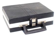 Vintage BLACK Audio Cassette Tape Caring Organize Case Holds 16 Tapes - Italy