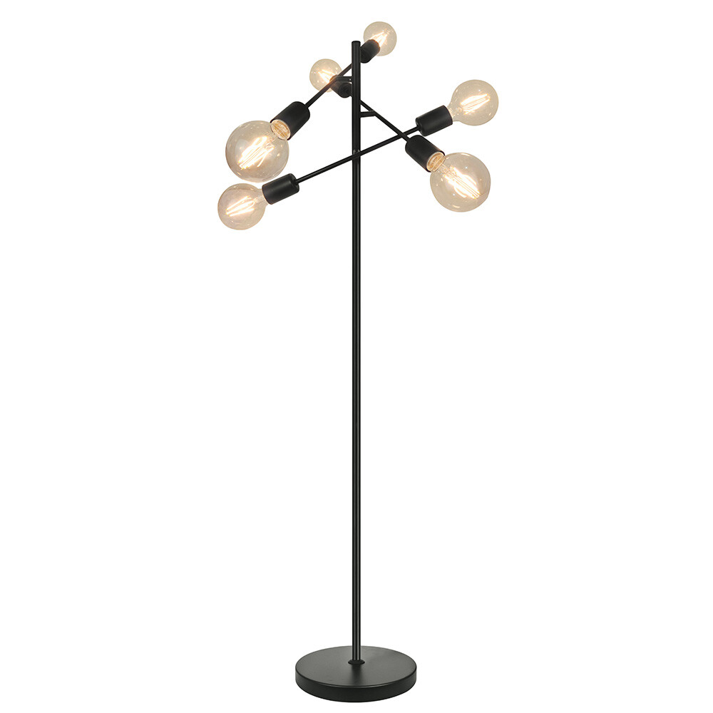 Lampe de salon moderne Lina 165cm en métal noir au design minimaliste haut de gamme