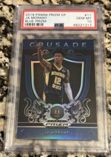 Ja Morant 2019 Panini Prizm DP RC #11 Crusade Blue Prizm SP PSA 10 �� Grizzlies