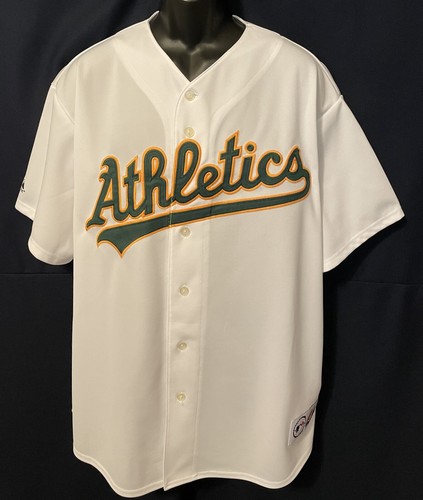 Vintage OAKLAND A's #3 ERIC CHAVEZ MAJESTIC ALL SEWN JERSEY NEW Old Stock NWT 2X - Picture 3 of 9
