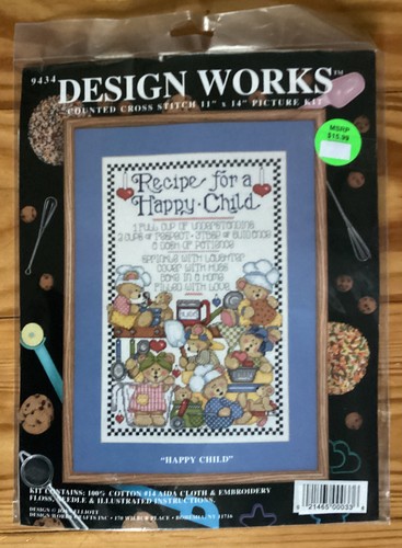 Design Works 👶🏼 RECIPE FOR A HAPPY CHILD 👶🏼 Cross Stitch Kit #9434 - Picture 8 of 9