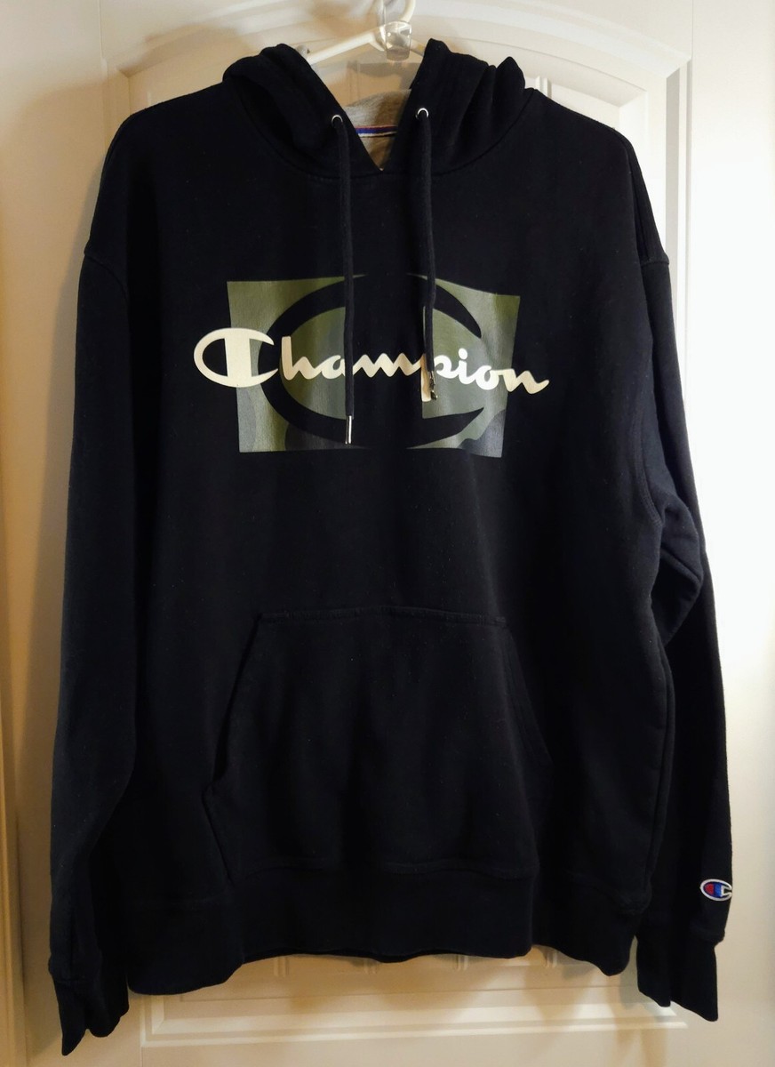 Champion Men Authentic Activewear Hoodie Camouflage Camo Box Logo