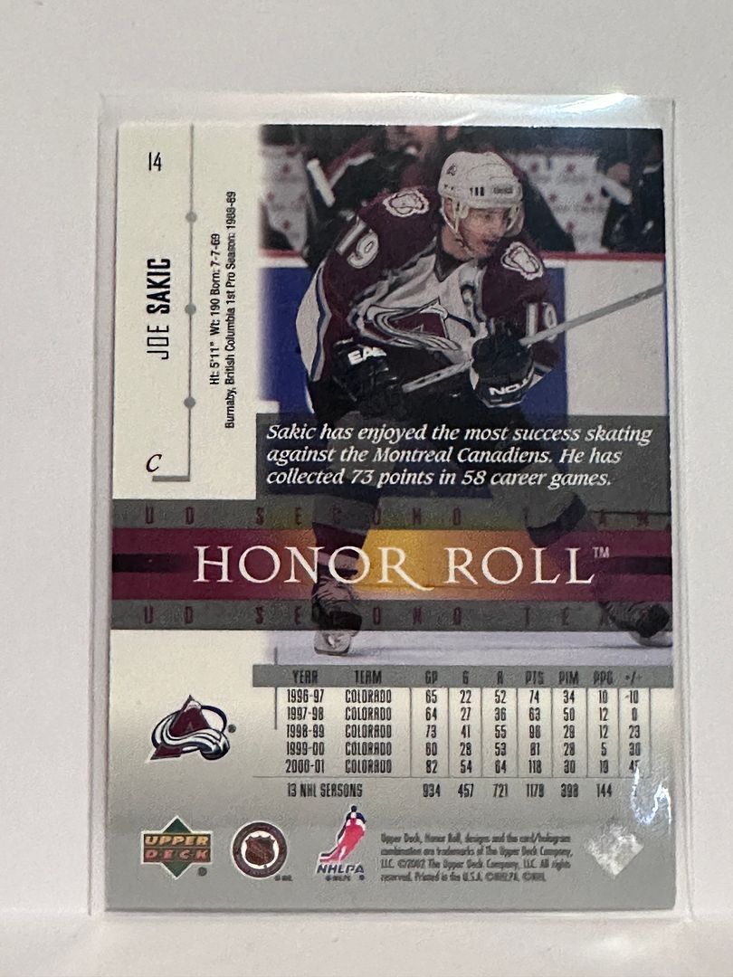 UPPER DECK NHLカード STATURE JOE SAKIC COLORADO 03/99 #CM-7 送料無料 中古 IT2 Upper Deck Joe Sakic Ice Hockey Colorado Avalanche Sports