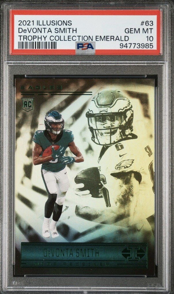 DeVonta Smith Panini Illusions #63 Trophy Collection Emerald