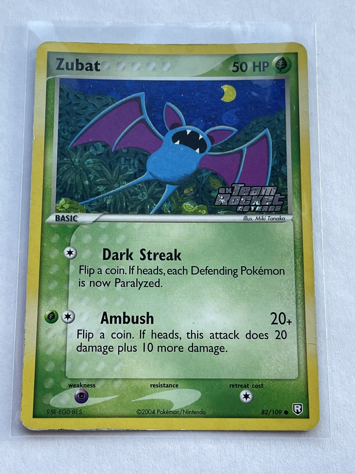 Stamped Reverse Holo Zubat - Pokemon EX Team Rocket Returns 82/109