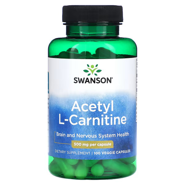 Swanson Acetyl L-Carnitine 500mg 100 Veg Caps | Brain Function & Energy Support