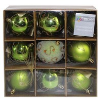 Weihnachts Baumkugeln HäNge Deko 9Er Set 80Mm ApfelgrüN Bruchsicher