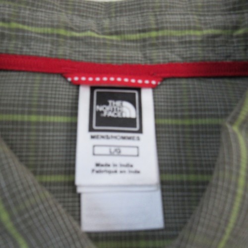 The North Face Shirt Mens Large Grey Green Plaid Long Sleeve Button Front - Picture 10 of 14
