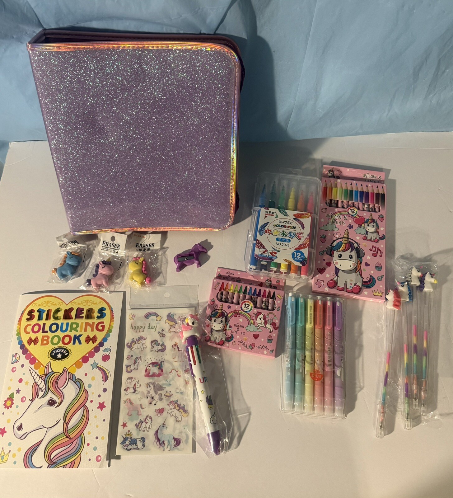 Unicorn Washable Marker Set, 59 Pcs set, Drawing Art Supplies, Girls 4-9, (Pink)
