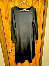 J Jill Knee Length Dress Women's French Terry Black Size S