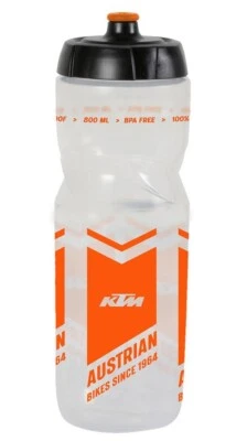 KTM Trinkflasche Team 800 ml Kunststoff transparent Logo orange Bike NEU - Bild 1 von 3
