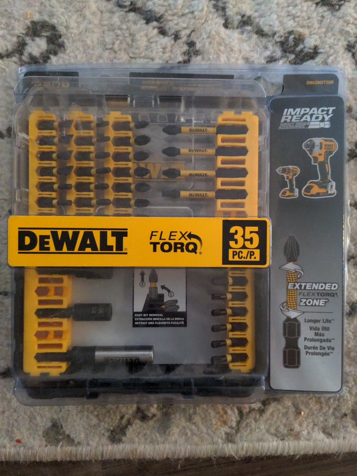 DeWalt 35 Piece Screw Driving Bit Set Extended Flex Torq Zone Impact