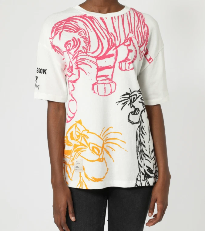 Joli T-Shirt Zara Homme Coton Blanc Message et Motifs Couleur T.M NEUF+ETIQUETTE - Photo 1/3