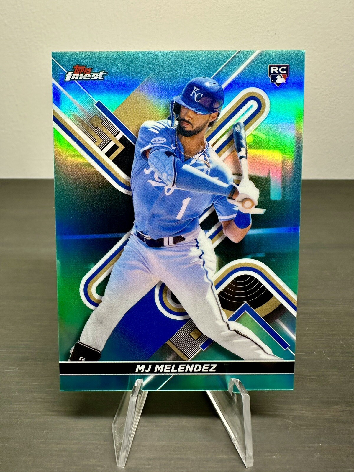 2022 Topps Finest #57 MJ Melendez Rookie Aqua Refractor #'d /199 KC Royals (RC)