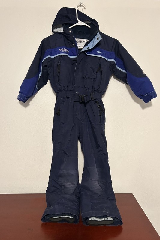 Vintage Columbia Kids Tectonite One Piece Snowsuit Navy Blue 6/6X Rare 90’s