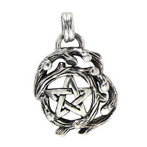 Sterling Silver Crescent Raven Pentacle Pentagram Bracelet 