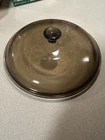 21 Pyrex 24C  Amber Brown Replacement Lid Round 8.5”