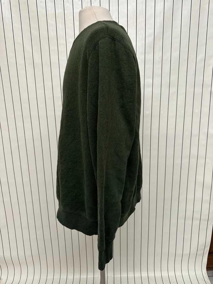 G.H. Bass & Co. Sweatshirt Men Green Olive Ribbed Hem Crew Neck Pullover Size XL - Image 2 of 4