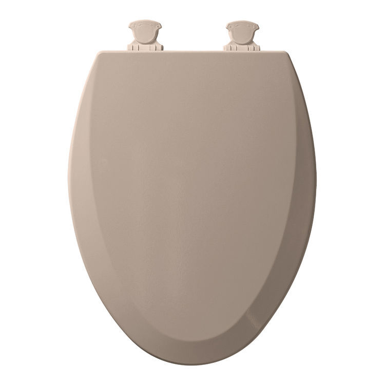 Bemis Elongated Toilet Seat with Cover, Closed Front Fawn Beige