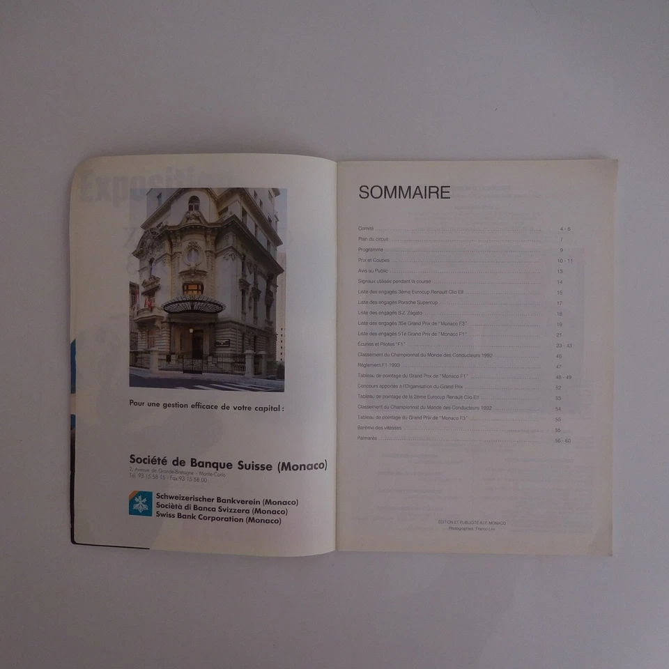 Formula 1 Championship 51e Grand Prize Of Monaco 1993 Program Official N4011 - Image 3 of 4