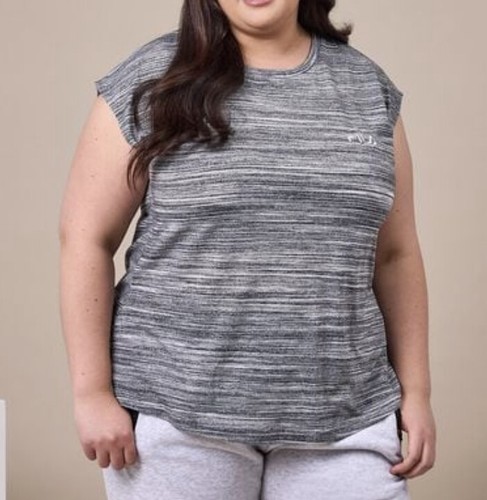 Ladies plus size 22 FILA black marle tank top tee fitness NEW A9535