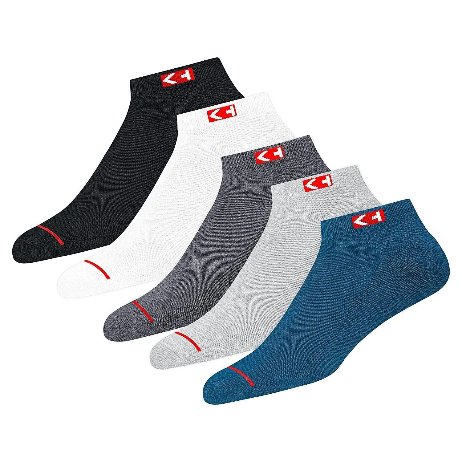 KOPNHAGN Socks for Men Cotton Sports Ankle Length Pack of 5 Assorted Colours