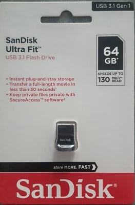 SanDisk Ultra Fit 64GB USB Flash-Laufwerk 130 MB/s USB 3.1
