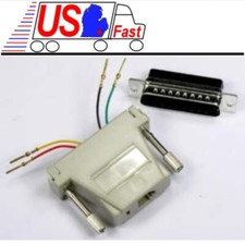 Lot10 DB25pin Male RJ11 4wire 6P4C Jack Modular Adapter Aux/Data/Phone/Telephone