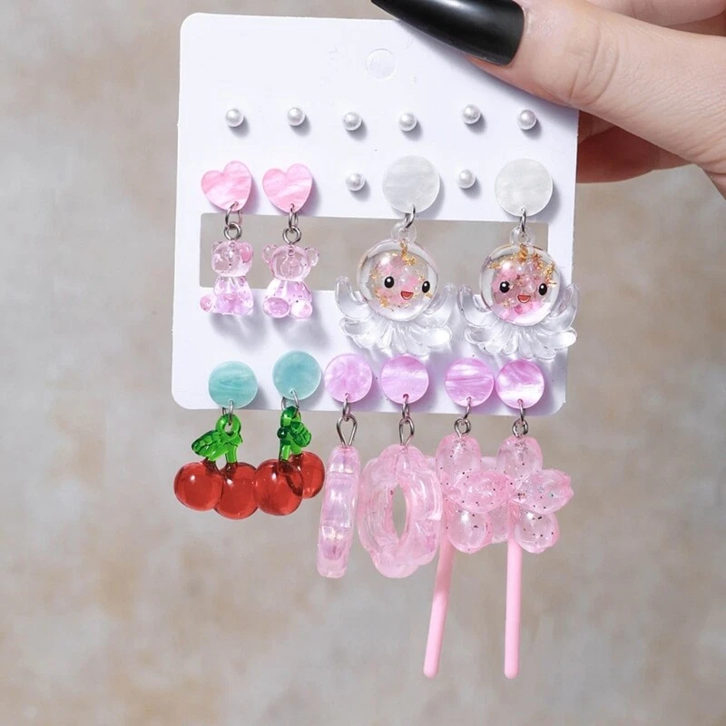 Sweet Women s Earring Set Resin Dangle Earrings for Women Girls
