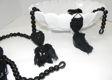 Black Wood Bead Garland Boho Decorative Fall Decor 6 Feet NEW