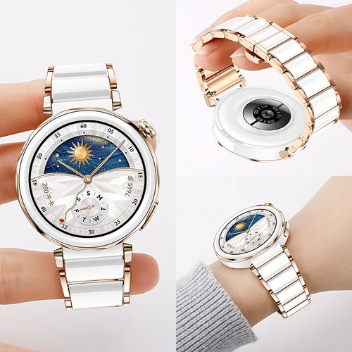 18mm Luxury Ceramics Stainless Steel Strap For Huawei Watch GT5Pro/GT4 41mm - Picture 2 of 14