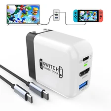 3 in 1 TV Dock Station for Nintendo Switch 36W Portable Charger Docking Station